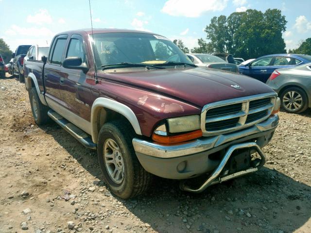 1B7GG2ANX1S159548 - 2001 DODGE DAKOTA QUA MAROON photo 1