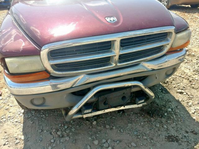 1B7GG2ANX1S159548 - 2001 DODGE DAKOTA QUA MAROON photo 9