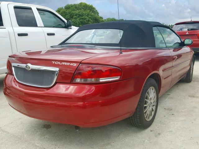 1C3EL55R04N338318 - 2004 CHRYSLER SEBRING LX BURGUNDY photo 4