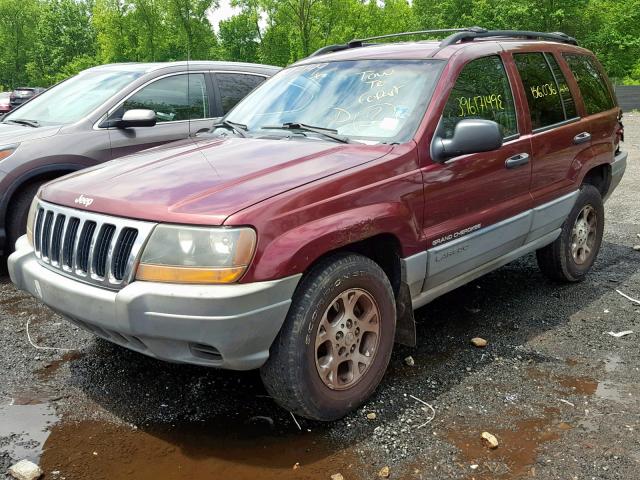 1J4GW58NXXC799332 - 1999 JEEP GRAND CHER BURGUNDY photo 2