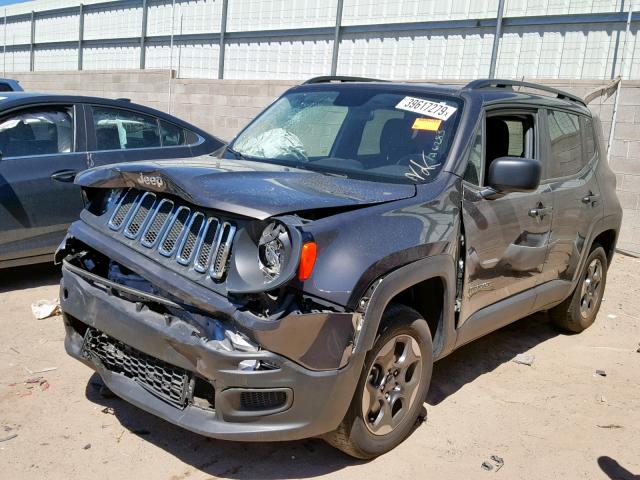 ZACCJBAT8GPD82829 - 2016 JEEP RENEGADE S CHARCOAL photo 2