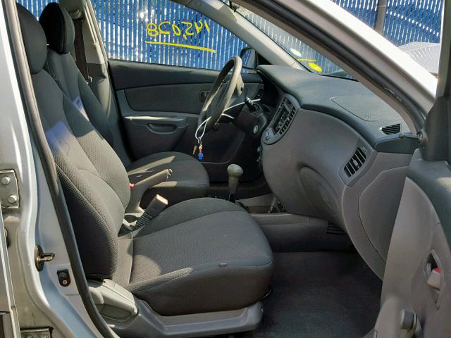 KNADE123466178321 - 2006 KIA RIO SILVER photo 5