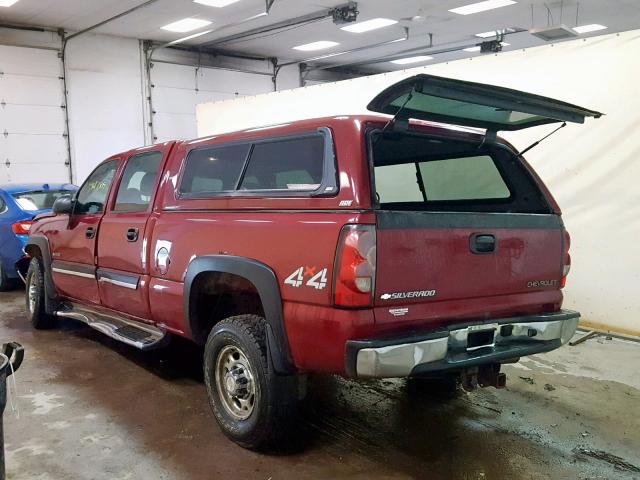 1GCGK23U54F256947 - 2004 CHEVROLET SILVERADO MAROON photo 3