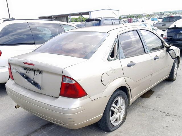 1FAFP34N57W345812 - 2007 FORD FOCUS ZX4 BEIGE photo 4