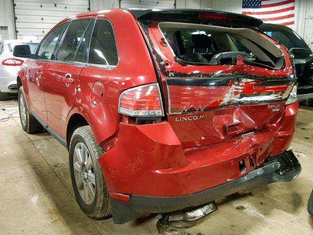 2LMDU88C57BJ21537 - 2007 LINCOLN MKX RED photo 3