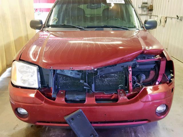 1GKDT13S872290079 - 2007 GMC ENVOY MAROON photo 9