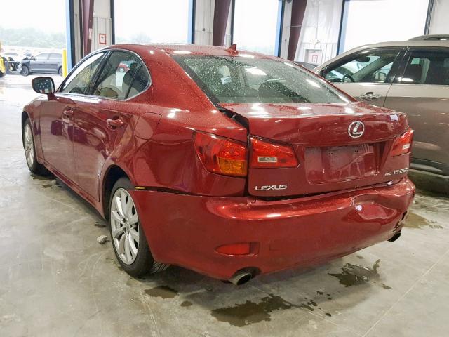 JTHCK262675014489 - 2007 LEXUS IS 250 RED photo 3