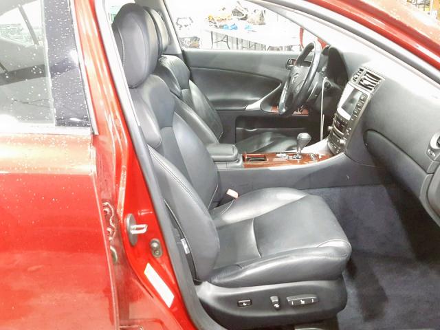 JTHCK262675014489 - 2007 LEXUS IS 250 RED photo 5