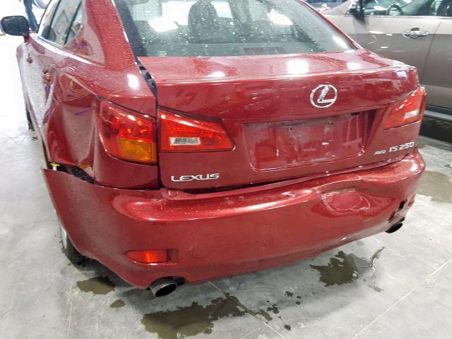 JTHCK262675014489 - 2007 LEXUS IS 250 RED photo 9