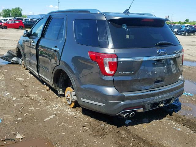 1FM5K8HT0JGB06529 - 2018 FORD EXPLORER P GRAY photo 3