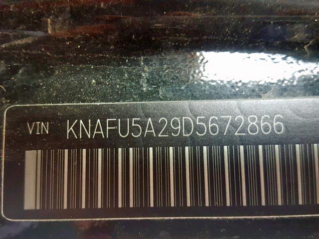 KNAFU5A29D5672866 - 2013 KIA FORTE EX BLACK photo 10