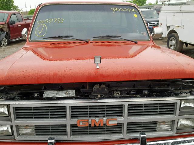 1GTEC14H2ES531733 - 1984 GMC C1500 RED photo 7