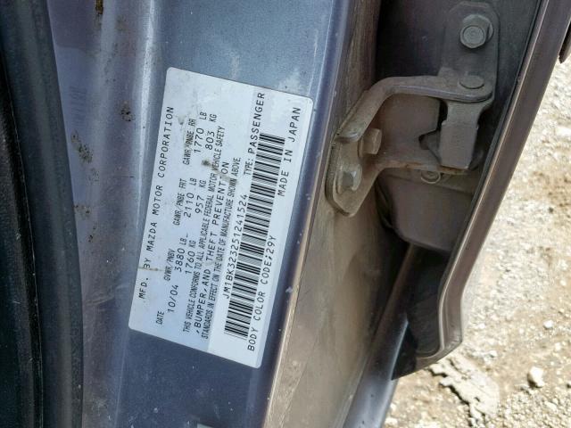 JM1BK323251241524 - 2005 MAZDA 3 S GRAY photo 10