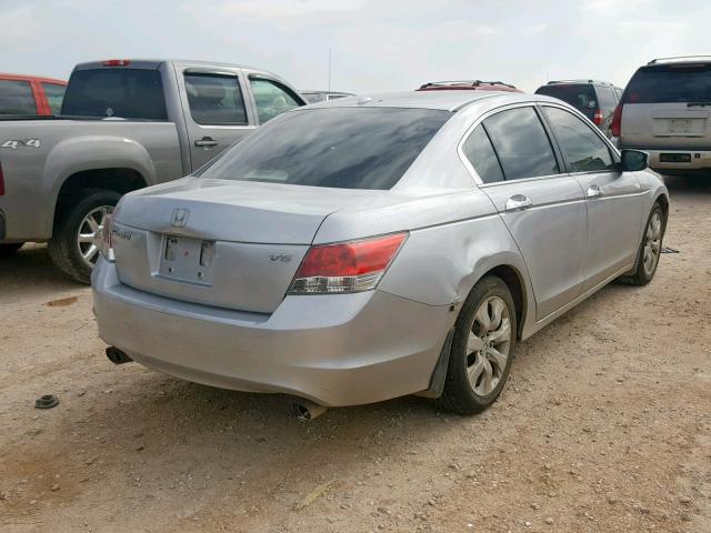 1HGCP36828A034522 - 2008 HONDA ACCORD EXL SILVER photo 4