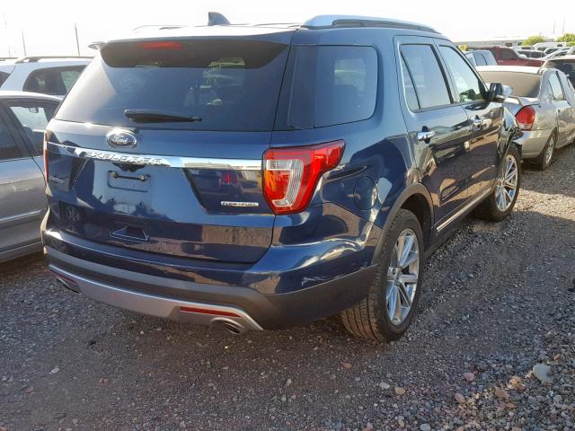 1FM5K7F84GGC13942 - 2016 FORD EXPLORER L BLUE photo 4