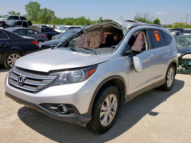 2HKRM4H71DH621700 - 2013 HONDA CR-V EXL SILVER photo 2