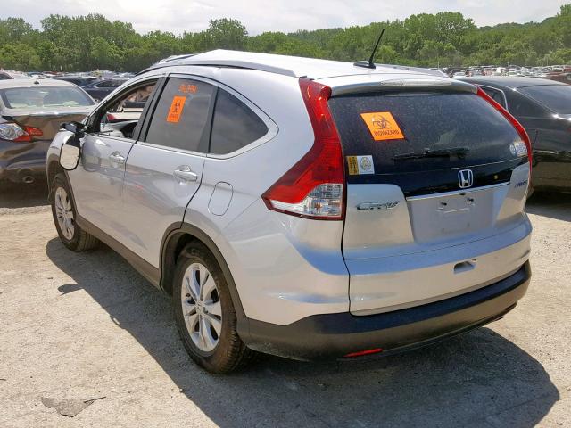 2HKRM4H71DH621700 - 2013 HONDA CR-V EXL SILVER photo 3