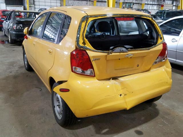 KL1TD66646B661535 - 2006 CHEVROLET AVEO BASE ყვითელი ფოტო 3