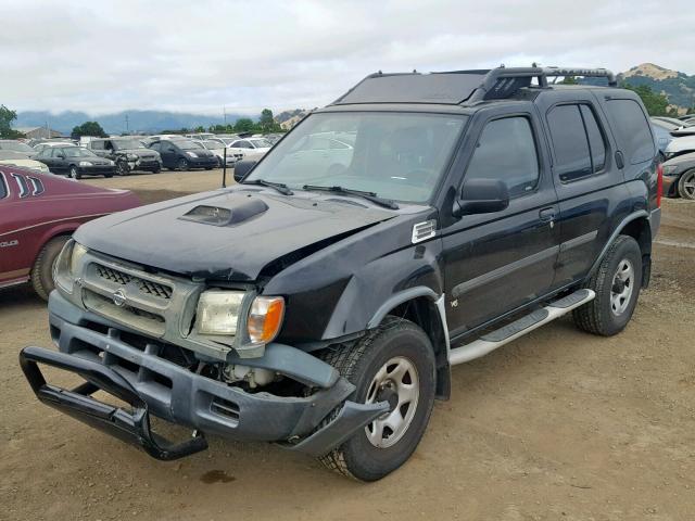 5N1ED28T11C561582 - 2001 NISSAN XTERRA XE BLACK photo 2