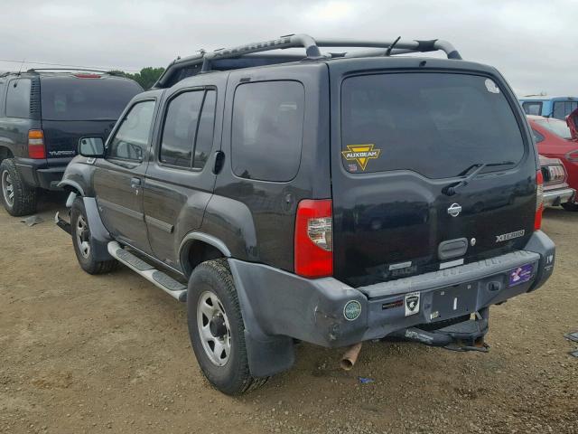 5N1ED28T11C561582 - 2001 NISSAN XTERRA XE BLACK photo 3