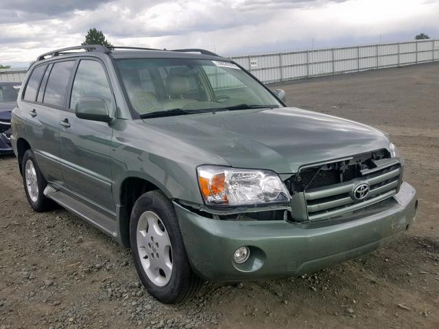 JTEEP21A360144635 - 2006 TOYOTA HIGHLANDER GREEN photo 1