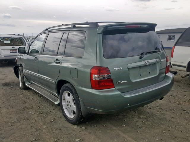 JTEEP21A360144635 - 2006 TOYOTA HIGHLANDER GREEN photo 3