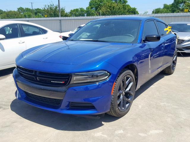 2C3CDXBG0KH554274 - 2019 DODGE CHARGER SX BLUE photo 2