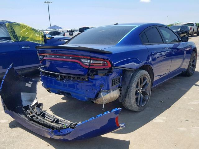 2C3CDXBG0KH554274 - 2019 DODGE CHARGER SX BLUE photo 4