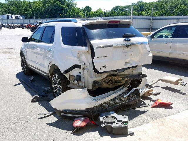 1FM5K8HT9JGA55399 - 2018 FORD EXPLORER P WHITE photo 3