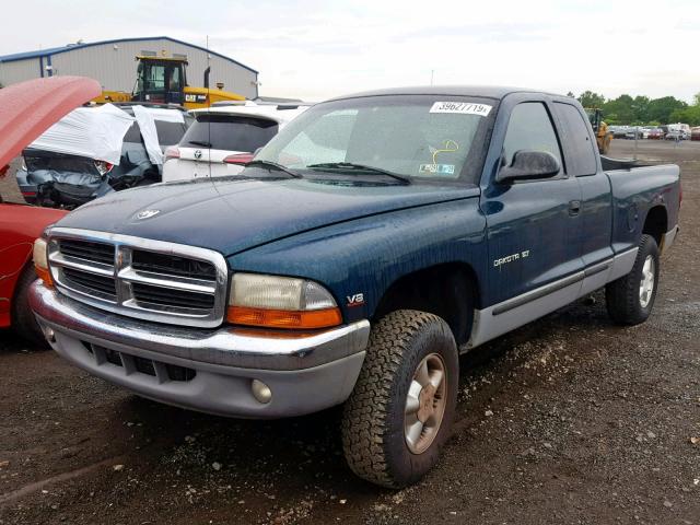 1B7GG23Y1VS165722 - 1997 DODGE DAKOTA GREEN photo 2