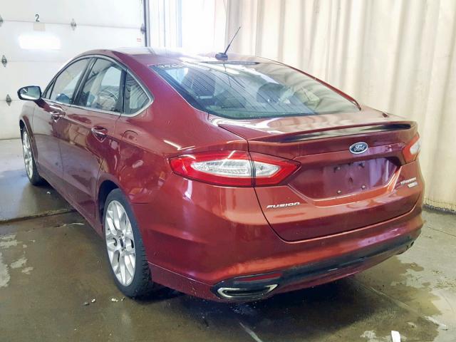 3FA6P0D90ER356265 - 2014 FORD FUSION TIT BURGUNDY photo 3