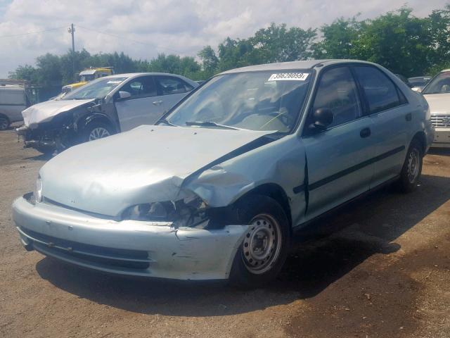 1HGEG8542NL077200 - 1992 HONDA CIVIC DX BLUE photo 2