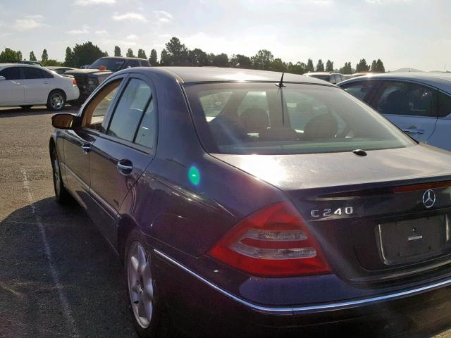 WDBRF61J82F258751 - 2002 MERCEDES-BENZ C 240 BLUE photo 3