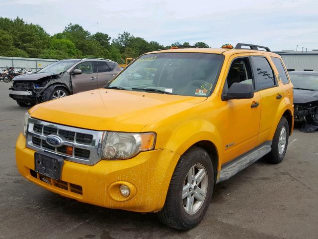 1FMCU49329KC15642 - 2009 FORD ESCAPE HYB YELLOW photo 2