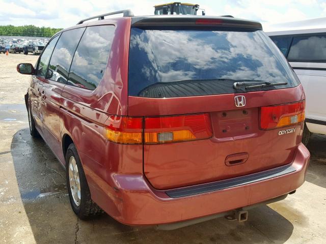 5FNRL18612B045000 - 2002 HONDA ODYSSEY EX MAROON photo 3