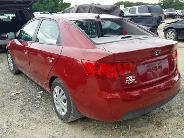 KNAFU4A28B5459611 - 2011 KIA FORTE EX BURGUNDY photo 3