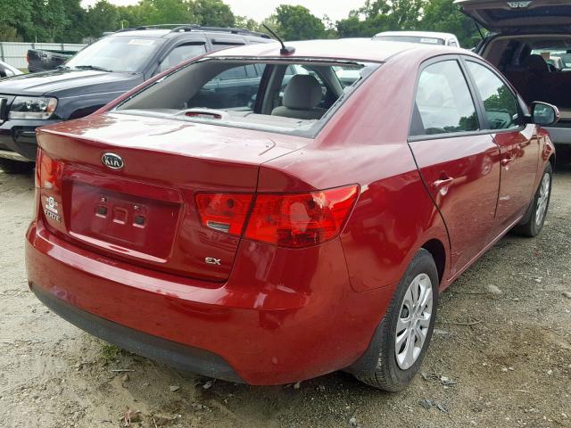 KNAFU4A28B5459611 - 2011 KIA FORTE EX BURGUNDY photo 4