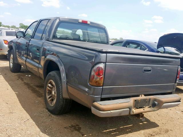 1D7HL38X43S301186 - 2003 DODGE DAKOTA QUA GRAY photo 3