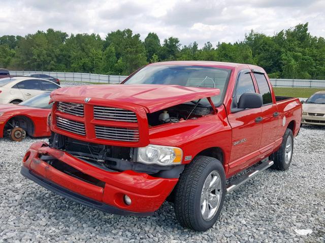 1D7HA18D35S113035 - 2005 DODGE RAM 1500 S RED photo 2