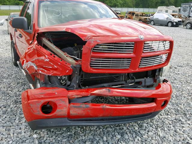 1D7HA18D35S113035 - 2005 DODGE RAM 1500 S RED photo 9