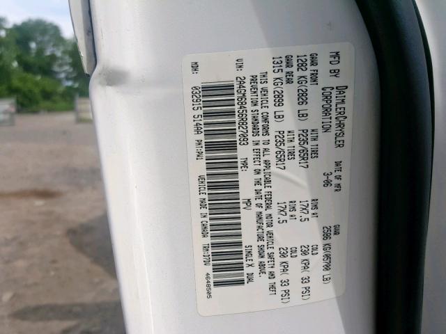 2A4GM68456R827093 - 2006 CHRYSLER PACIFICA T WHITE photo 10