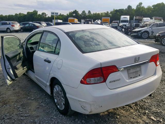 1HGFA16399L013860 - 2009 HONDA CIVIC VP WHITE photo 3