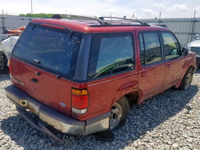 1FMDU34X7VUA58326 - 1997 FORD EXPLORER RED photo 4