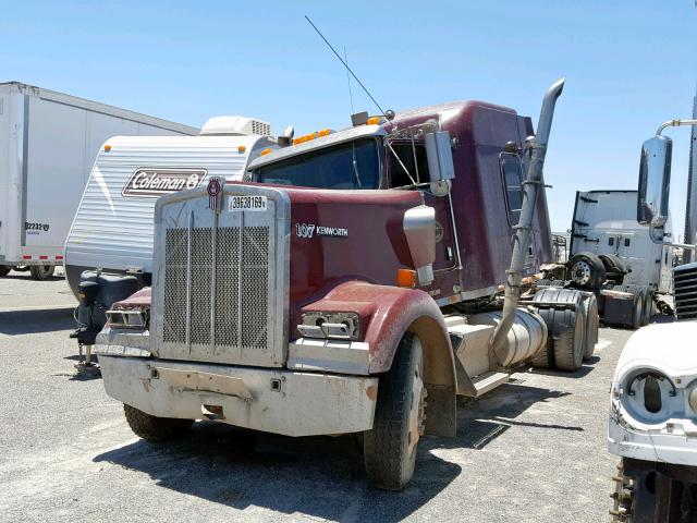 1XKWD49X37J181349 - 2007 KENWORTH CONSTRUCTI BURGUNDY photo 2