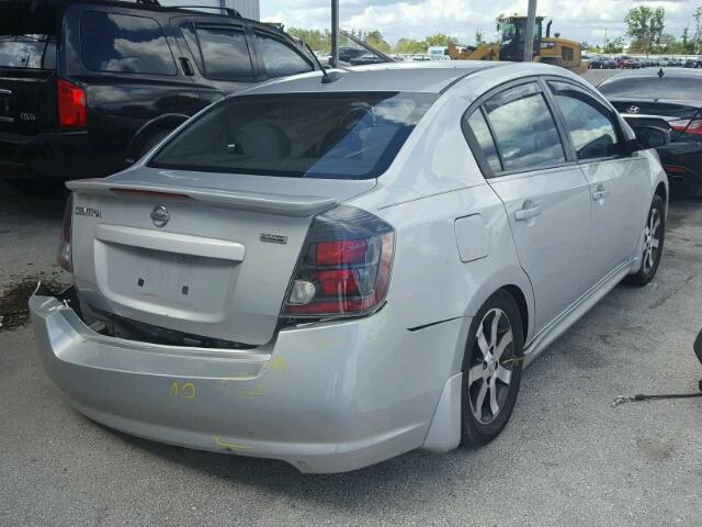 3N1AB6AP5CL655892 - 2012 NISSAN SENTRA 2.0 SILVER photo 4