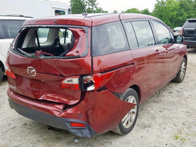 JM1CW2BLXC0123131 - 2012 MAZDA 5 RED photo 4