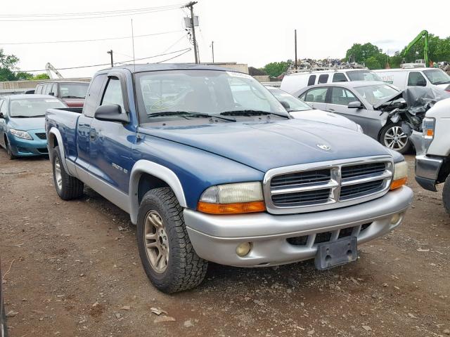 1B7GL42X62S661479 - 2002 DODGE DAKOTA SLT BLUE photo 1