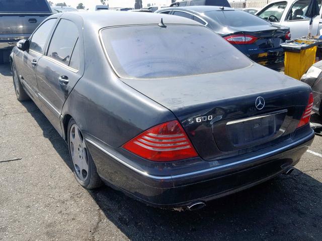 WDBNG76J65A443974 - 2005 MERCEDES-BENZ S 600 BLACK photo 3