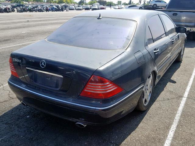 WDBNG76J65A443974 - 2005 MERCEDES-BENZ S 600 BLACK photo 4