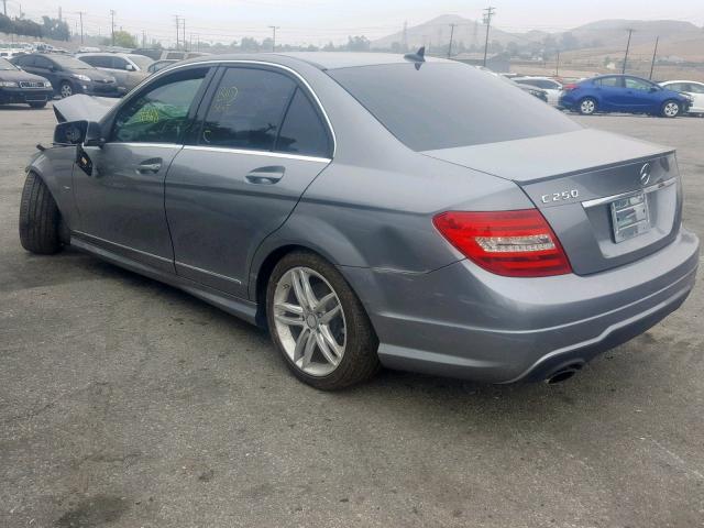 WDDGF4HB9CR204330 - 2012 MERCEDES-BENZ C 250 GRAY photo 3